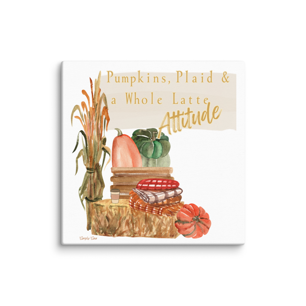 Pumpkins, Plaid & a Whole Latte Attitude – Canvas by Simply Seen - Image 3