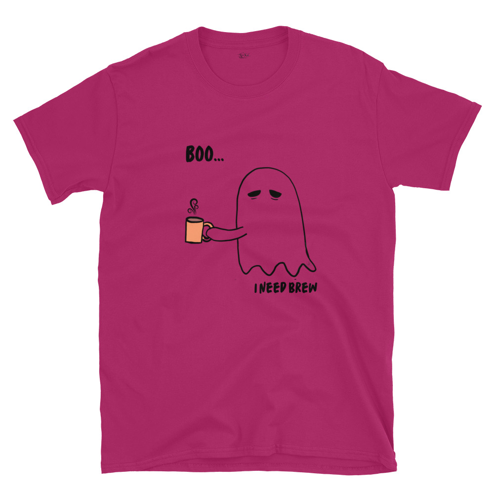 Short-Sleeve Unisex T-Shirt Boo I need Brew by Cotton Allie Designs @ Simply Sina - Image 26