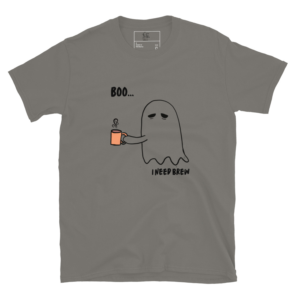 Short-Sleeve Unisex T-Shirt Boo I need Brew by Cotton Allie Designs @ Simply Sina - Image 10