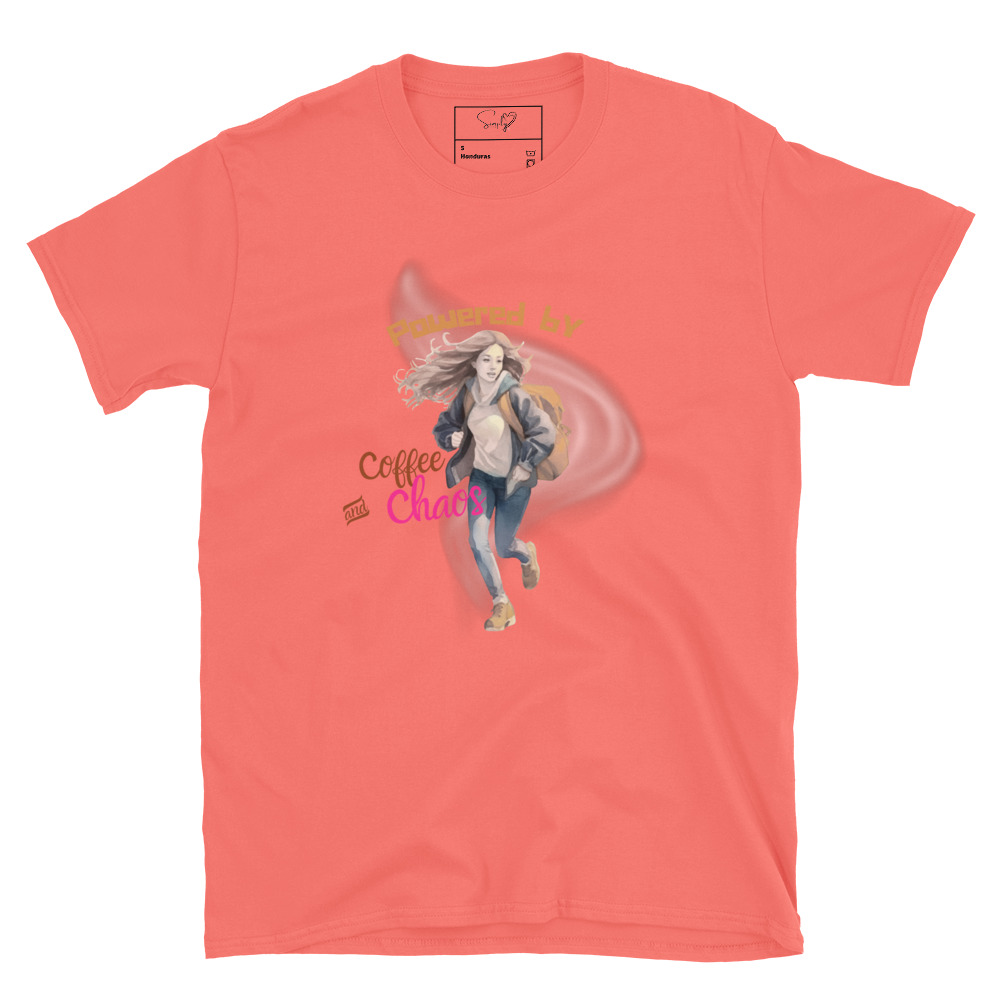 Coffee and Chaos – Short-Sleeve Unisex T-Shirt by Simply Sina - Image 42