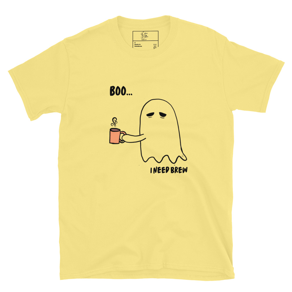 Short-Sleeve Unisex T-Shirt Boo I need Brew by Cotton Allie Designs @ Simply Sina - Image 32