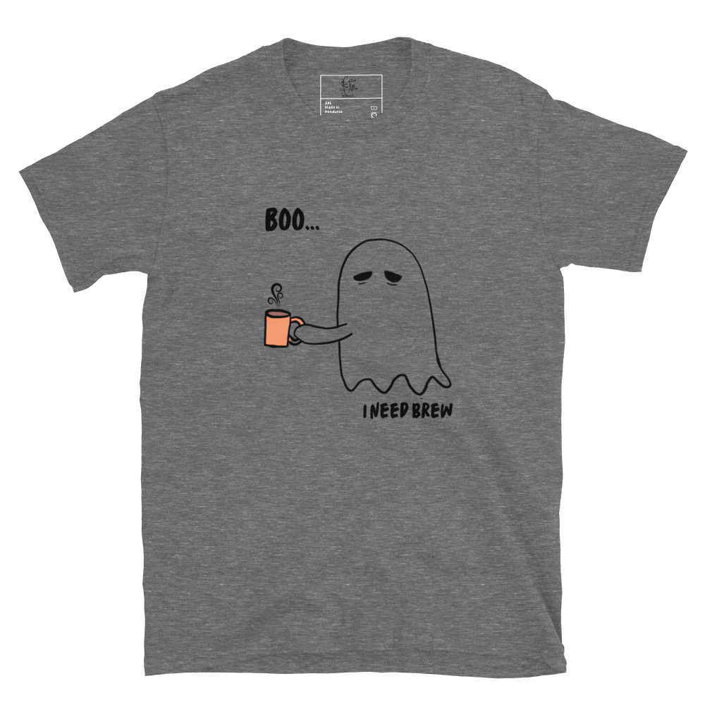Short-Sleeve Unisex T-Shirt Boo I need Brew by Cotton Allie Designs @ Simply Sina - Image 4