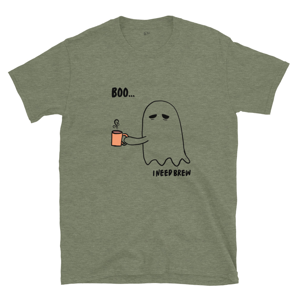 Short-Sleeve Unisex T-Shirt Boo I need Brew by Cotton Allie Designs @ Simply Sina - Image 11