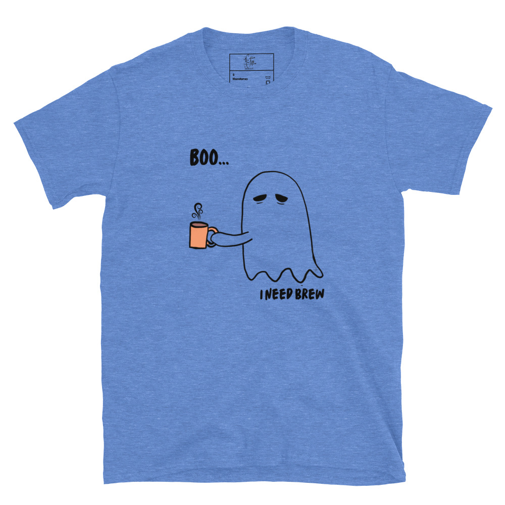 Short-Sleeve Unisex T-Shirt Boo I need Brew by Cotton Allie Designs @ Simply Sina - Image 9