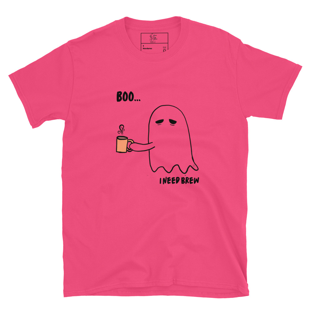 Short-Sleeve Unisex T-Shirt Boo I need Brew by Cotton Allie Designs @ Simply Sina - Image 35