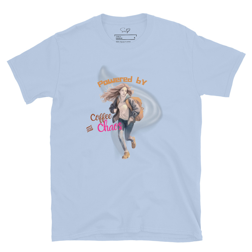 Coffee and Chaos – Short-Sleeve Unisex T-Shirt by Simply Sina - Image 18