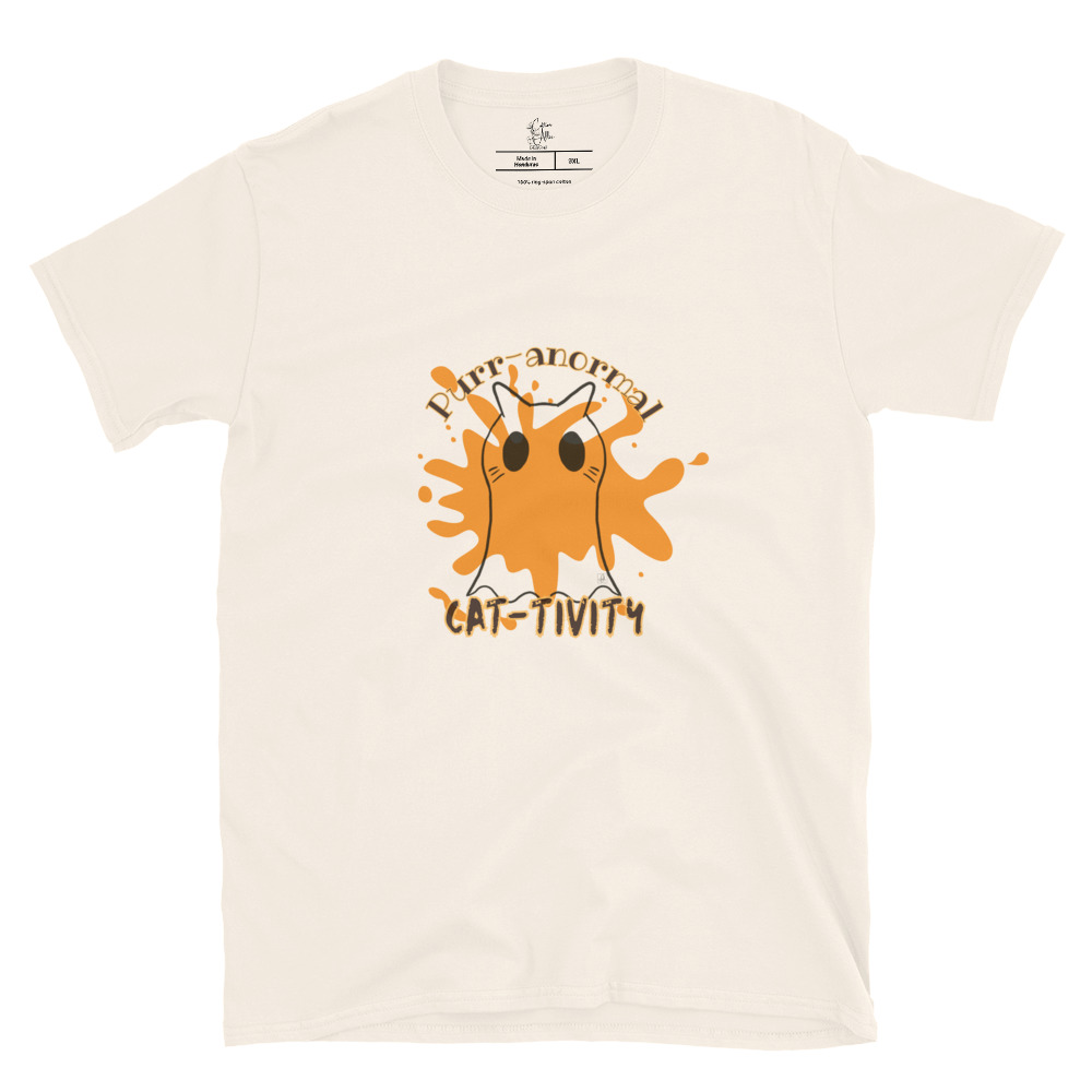 Short-Sleeve Unisex T-Shirt Purr-anormal Cat-tivity by Cotton Allie Designs @ Simply Sina - Image 5