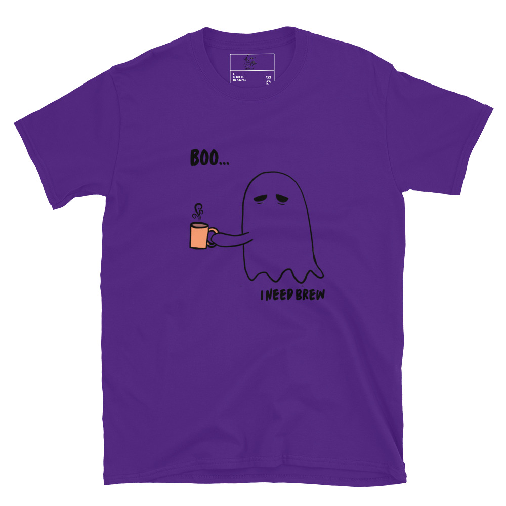 Short-Sleeve Unisex T-Shirt Boo I need Brew by Cotton Allie Designs @ Simply Sina - Image 17