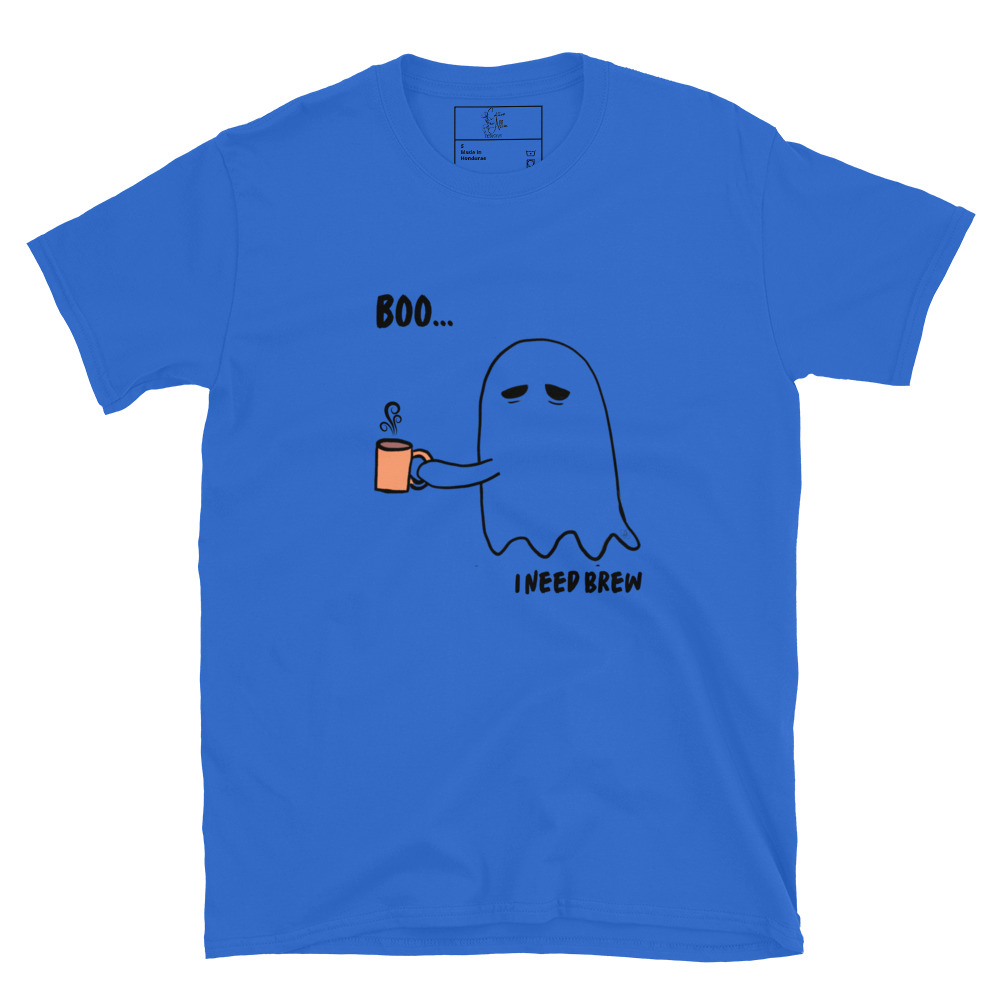 Short-Sleeve Unisex T-Shirt Boo I need Brew by Cotton Allie Designs @ Simply Sina - Image 7