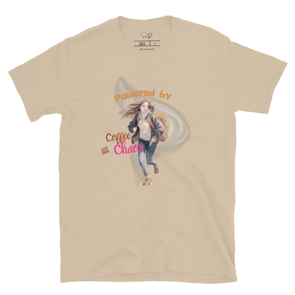 Coffee and Chaos – Short-Sleeve Unisex T-Shirt by Simply Sina - Image 15