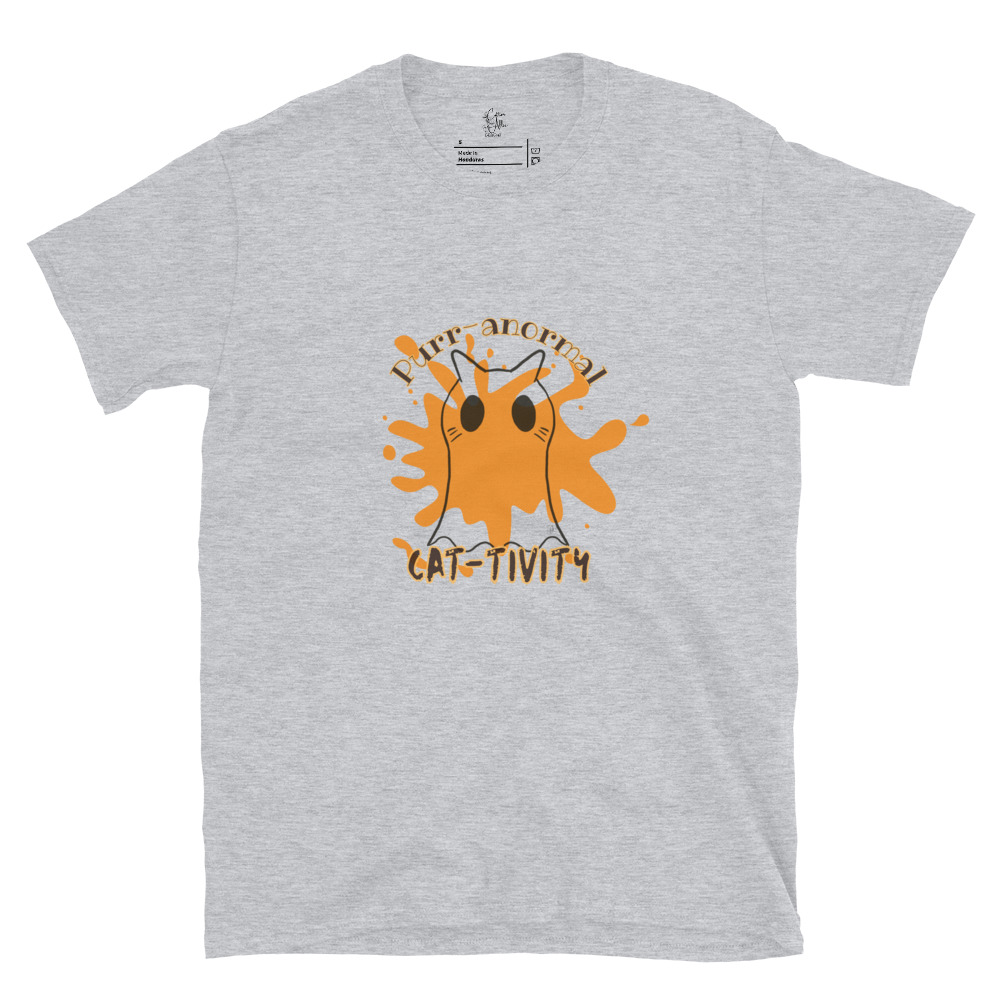 Short-Sleeve Unisex T-Shirt Purr-anormal Cat-tivity by Cotton Allie Designs @ Simply Sina - Image 2