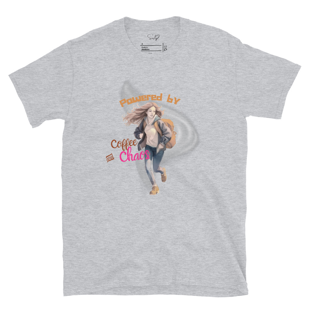 Coffee and Chaos – Short-Sleeve Unisex T-Shirt by Simply Sina - Image 4