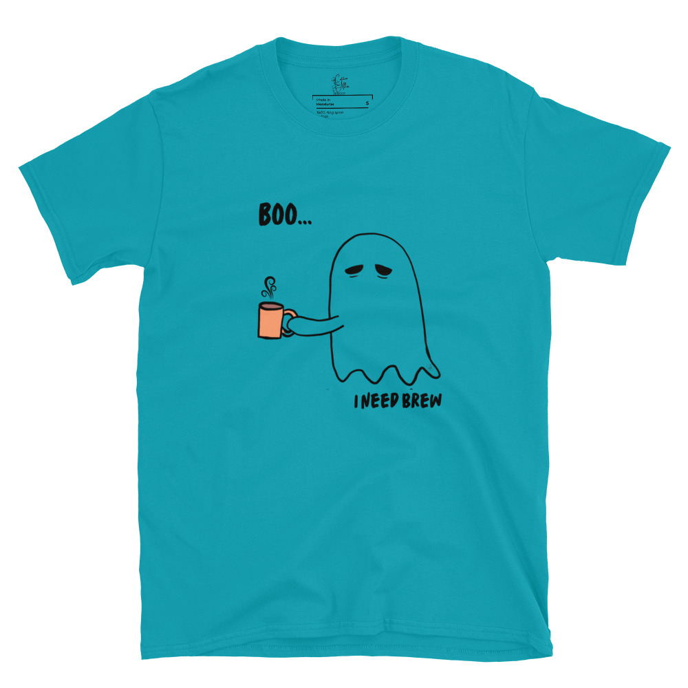 Short-Sleeve Unisex T-Shirt Boo I need Brew by Cotton Allie Designs @ Simply Sina - Image 30