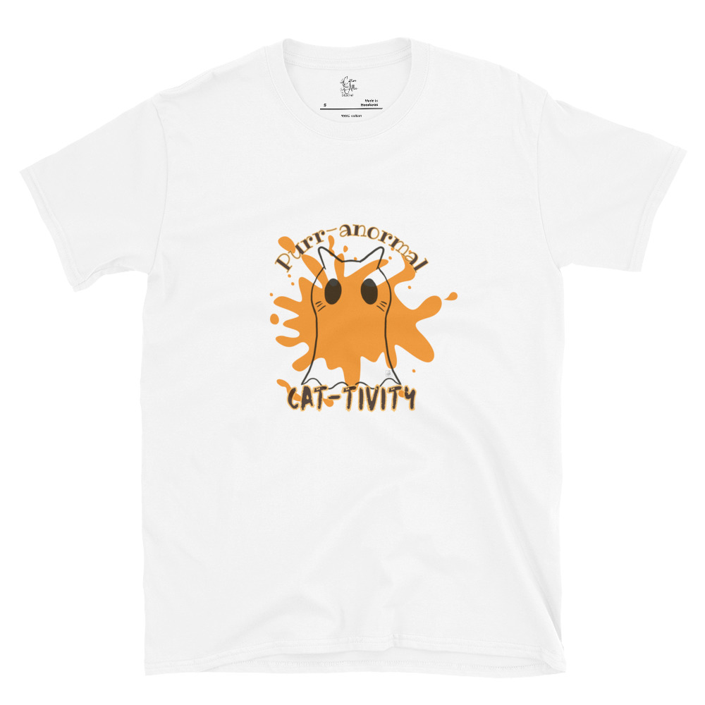 Short-Sleeve Unisex T-Shirt Purr-anormal Cat-tivity by Cotton Allie Designs @ Simply Sina - Image 3
