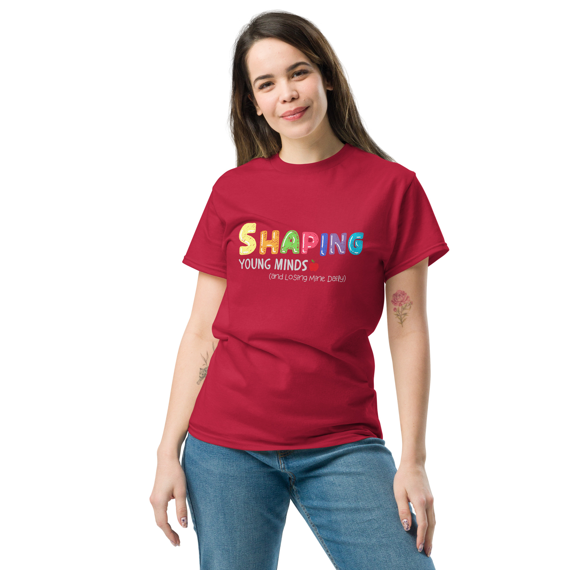 “Shaping Young Minds (and Losing Mine Daily)” by Simply Sina--Unisex classic tee - Image 9