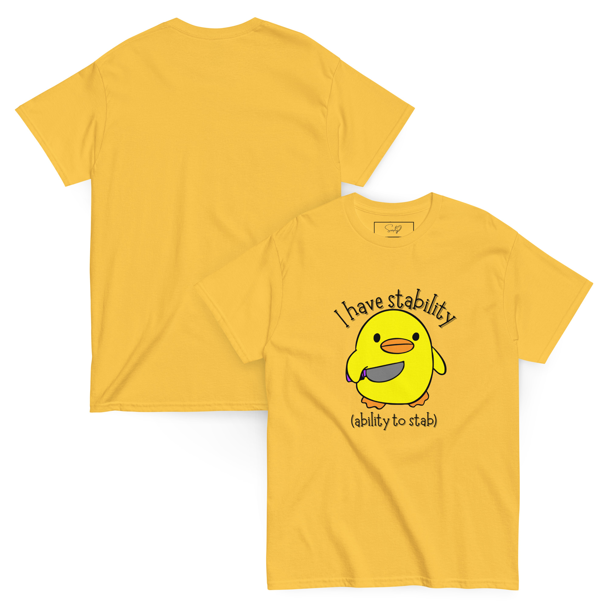 Unisex Classic Tee – I Have Stability (Ability to Stab) by Cotton Allie & Simply Sina - Image 5