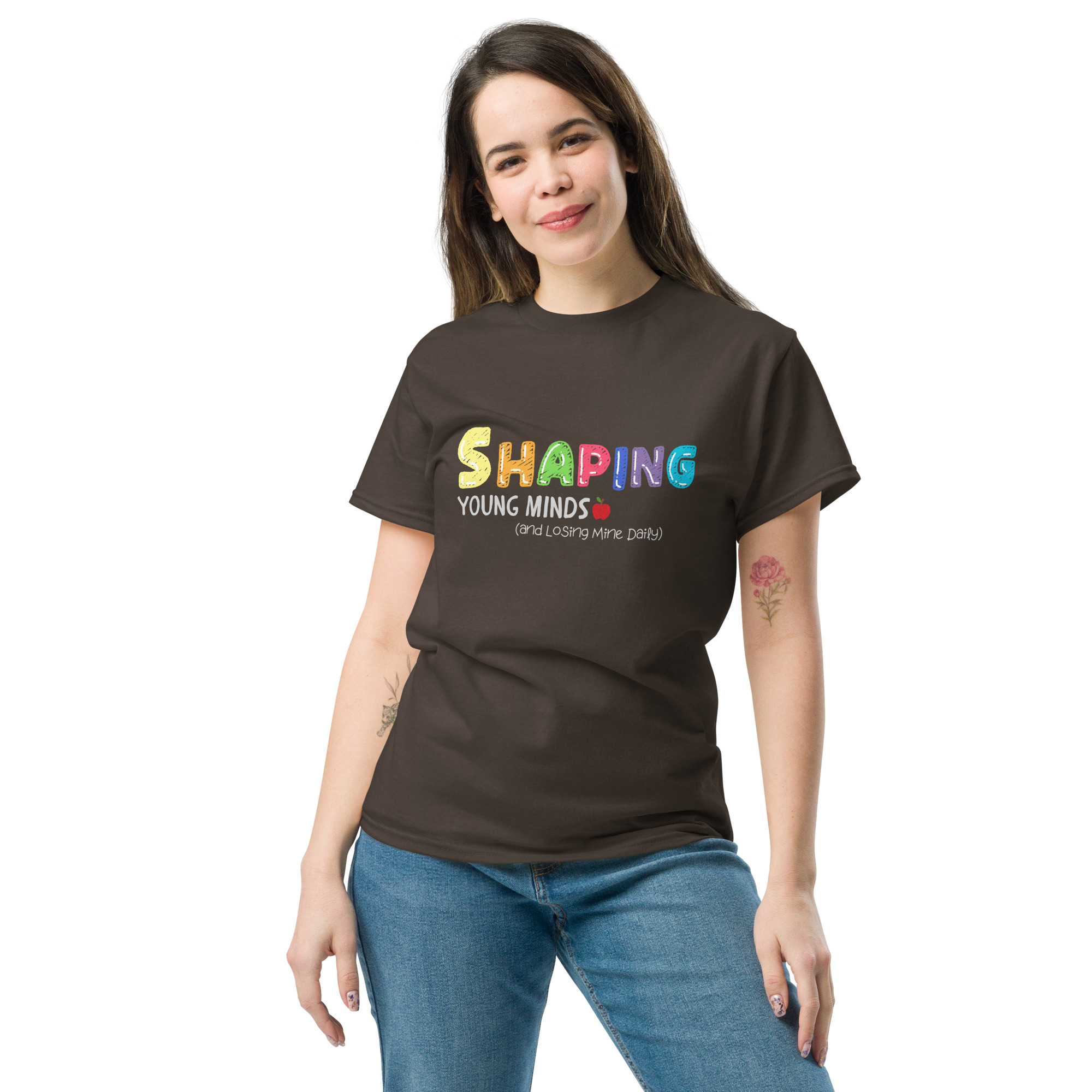 “Shaping Young Minds (and Losing Mine Daily)” by Simply Sina--Unisex classic tee - Image 10