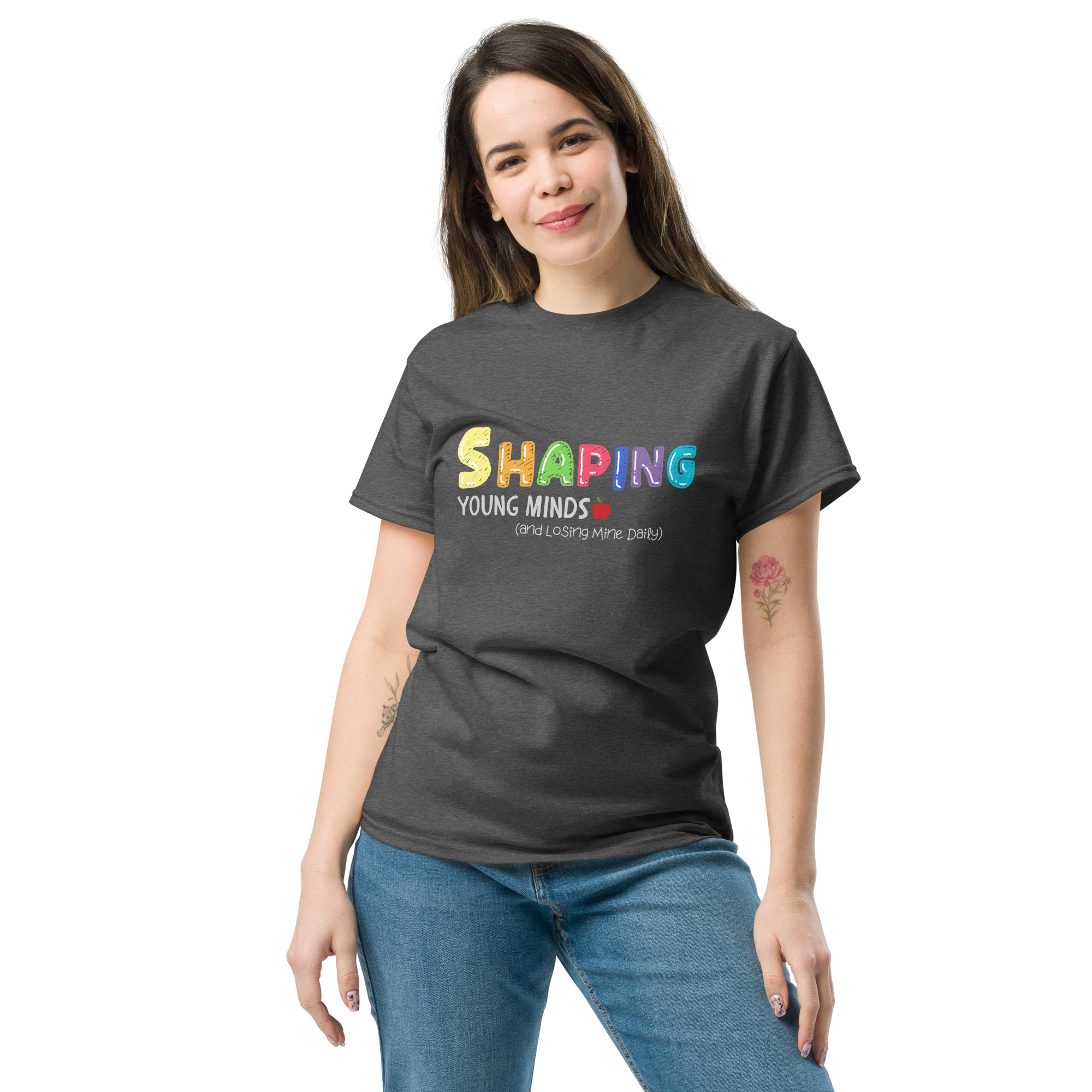 “Shaping Young Minds (and Losing Mine Daily)” by Simply Sina--Unisex classic tee - Image 7
