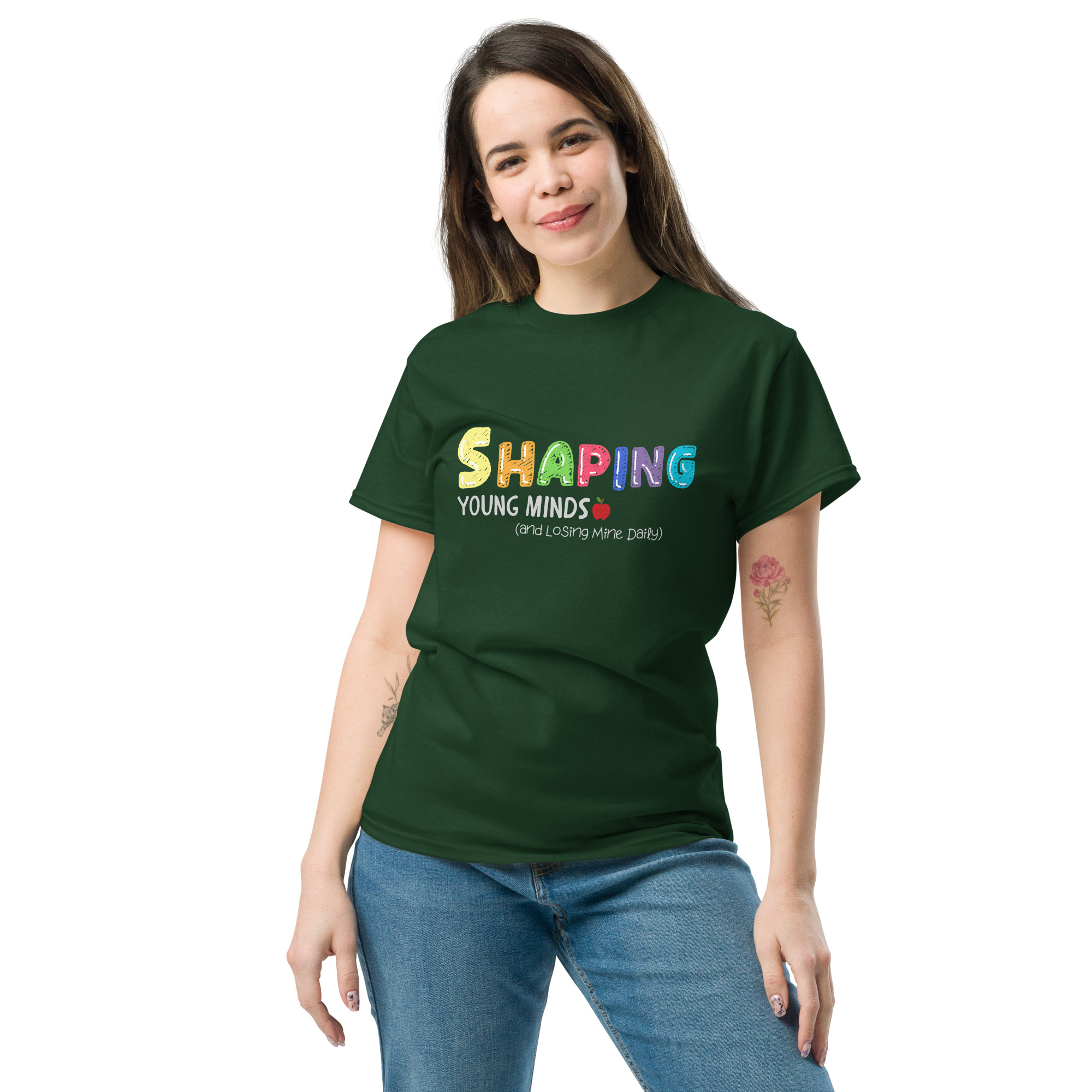 “Shaping Young Minds (and Losing Mine Daily)” by Simply Sina--Unisex classic tee - Image 11