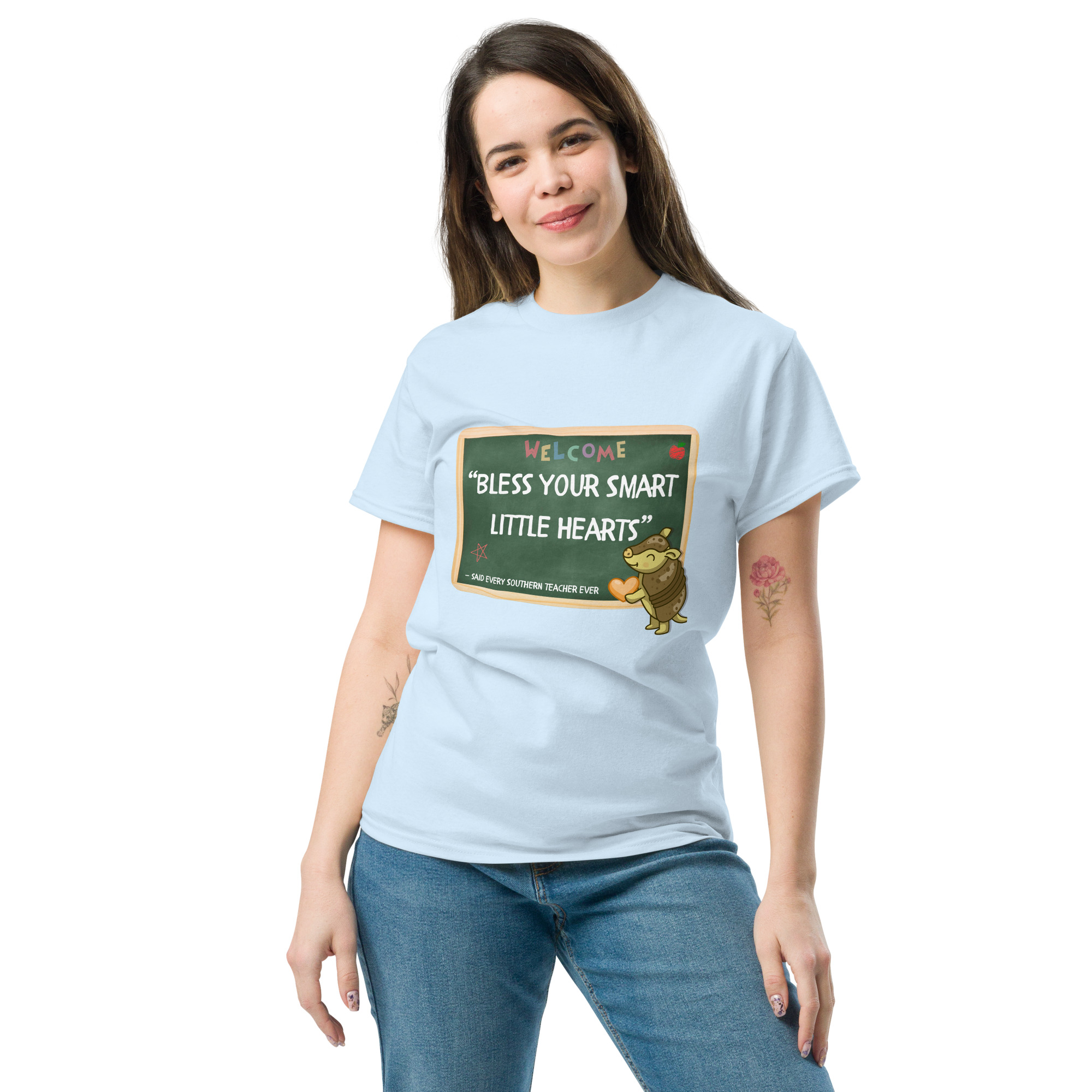 “Bless Your Smart Little Hearts” by Simply Sina Short-Sleeve Unisex classic tee - Image 3