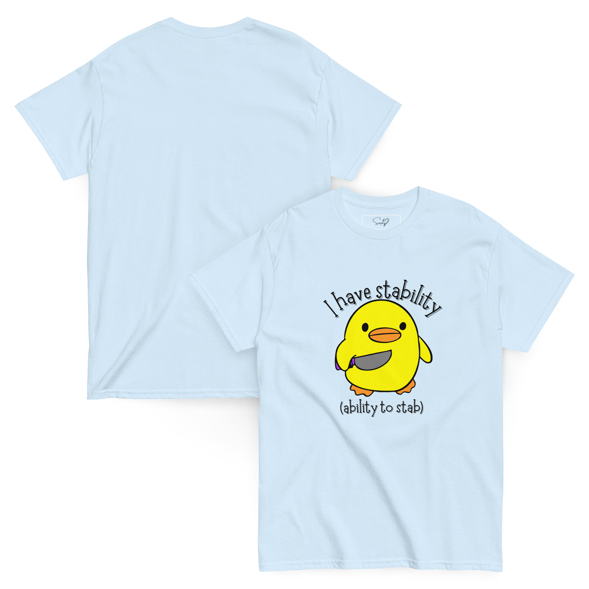 Unisex Classic Tee – I Have Stability (Ability to Stab) by Cotton Allie & Simply Sina - Image 9