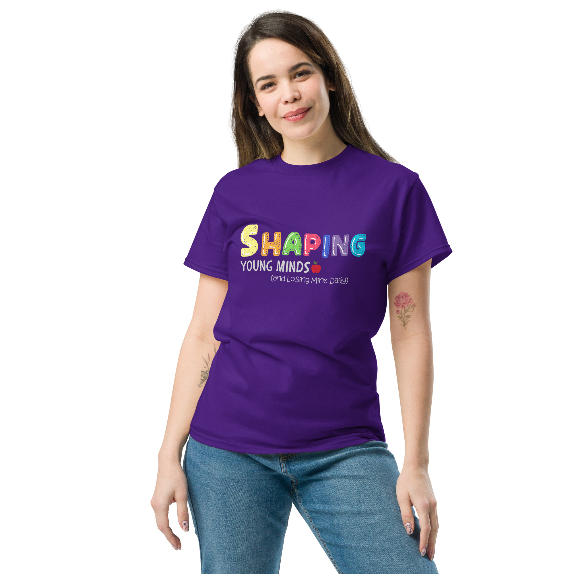 “Shaping Young Minds (and Losing Mine Daily)” by Simply Sina--Unisex classic tee - Image 12