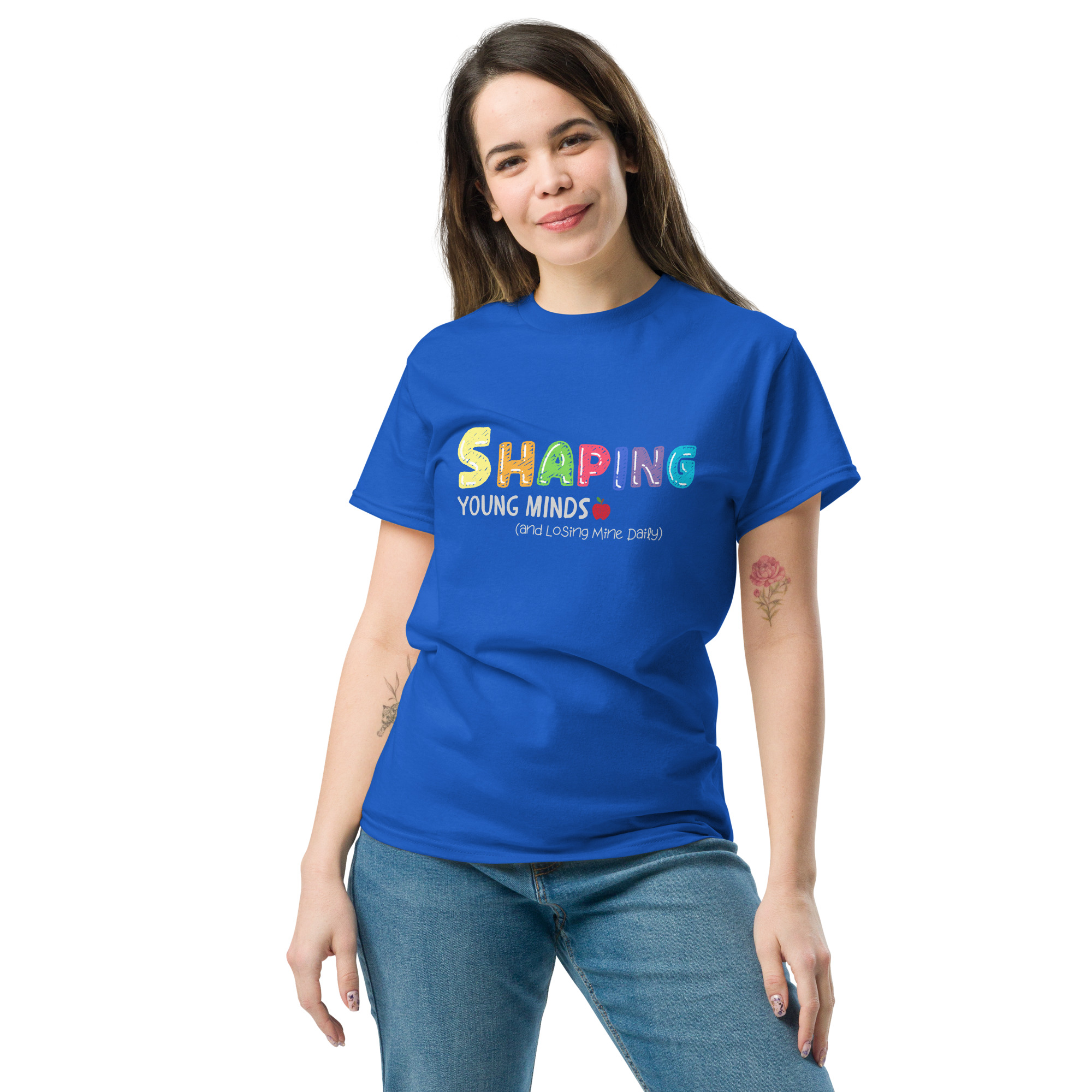 “Shaping Young Minds (and Losing Mine Daily)” by Simply Sina--Unisex classic tee - Image 8