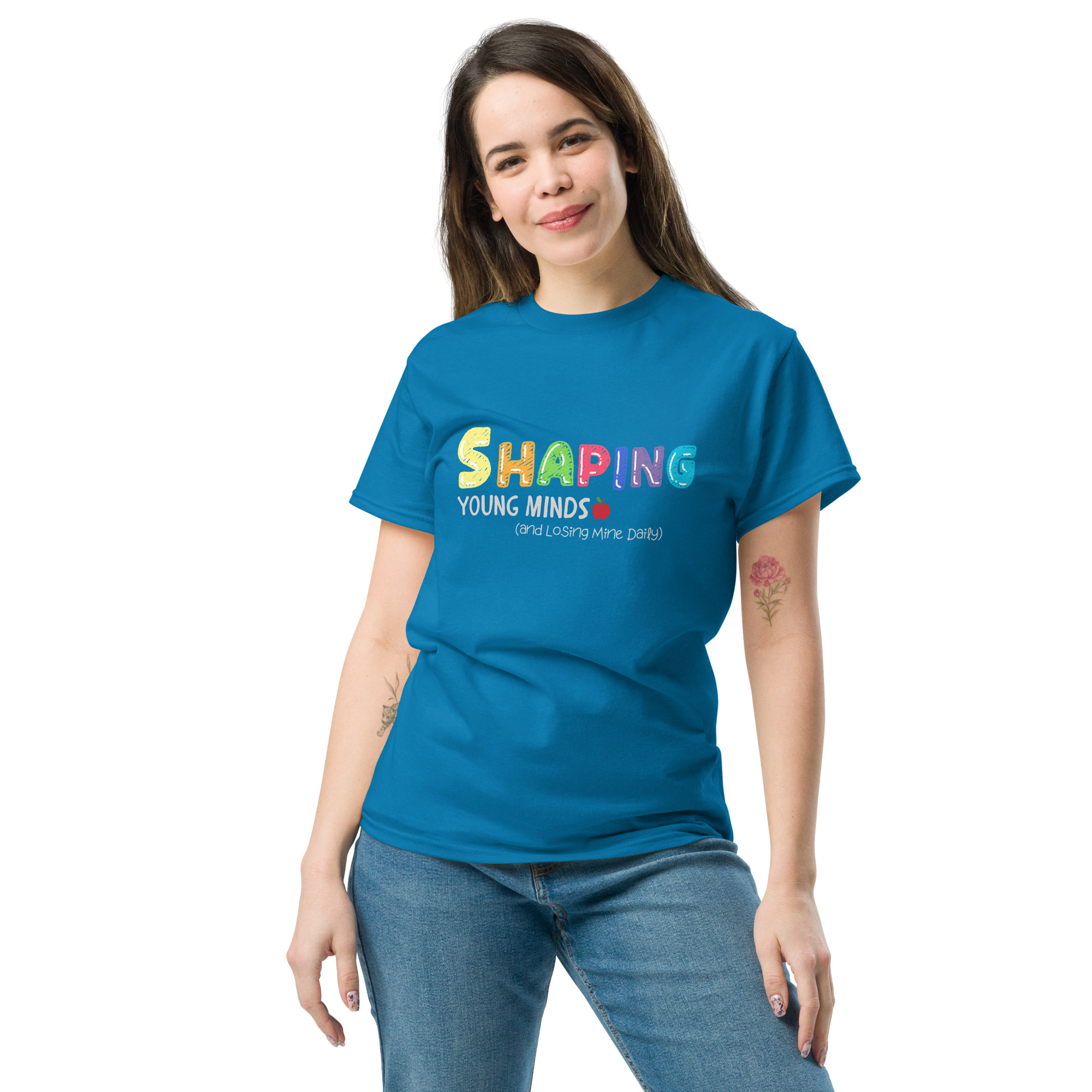 “Shaping Young Minds (and Losing Mine Daily)” by Simply Sina--Unisex classic tee - Image 5