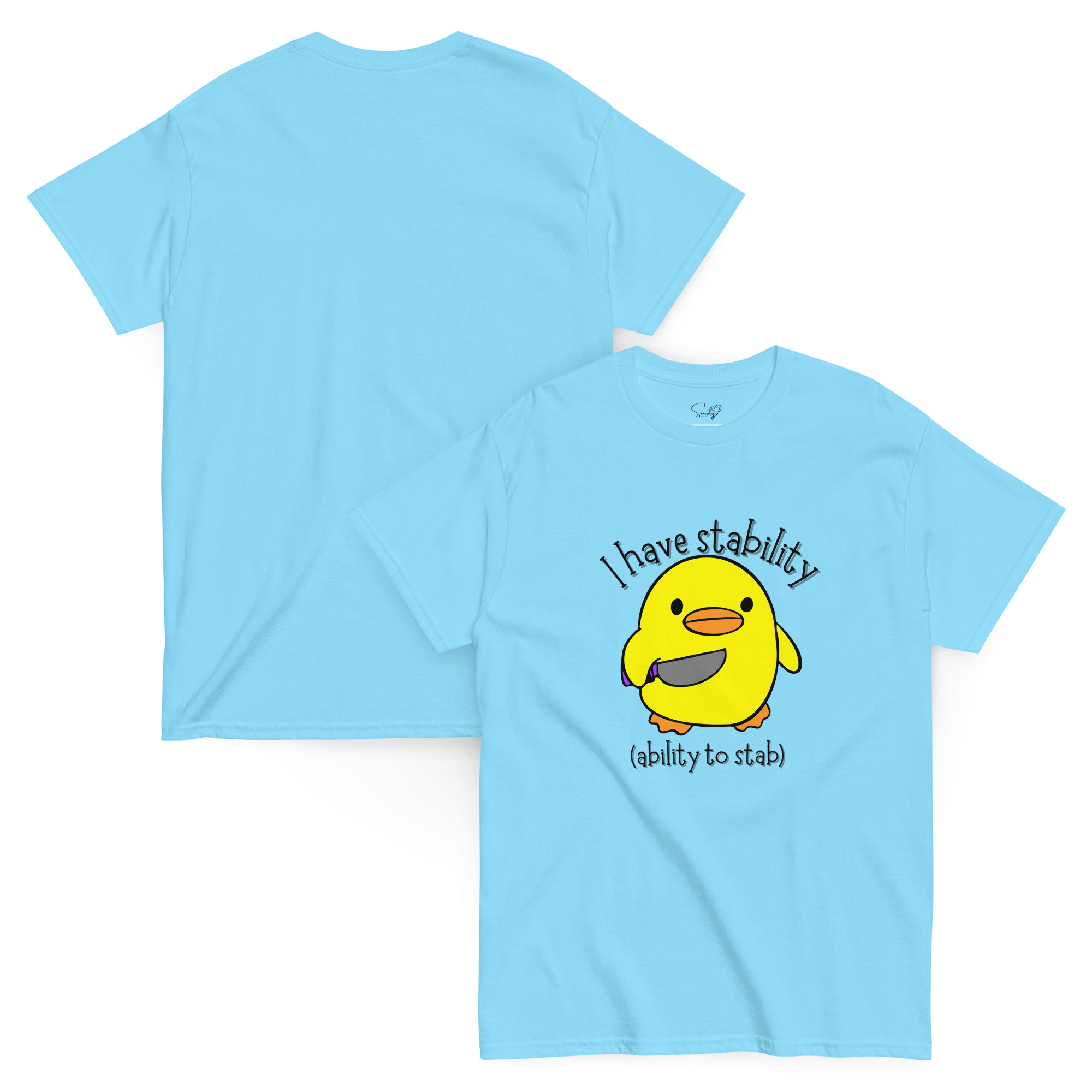 Unisex Classic Tee – I Have Stability (Ability to Stab) by Cotton Allie & Simply Sina - Image 6
