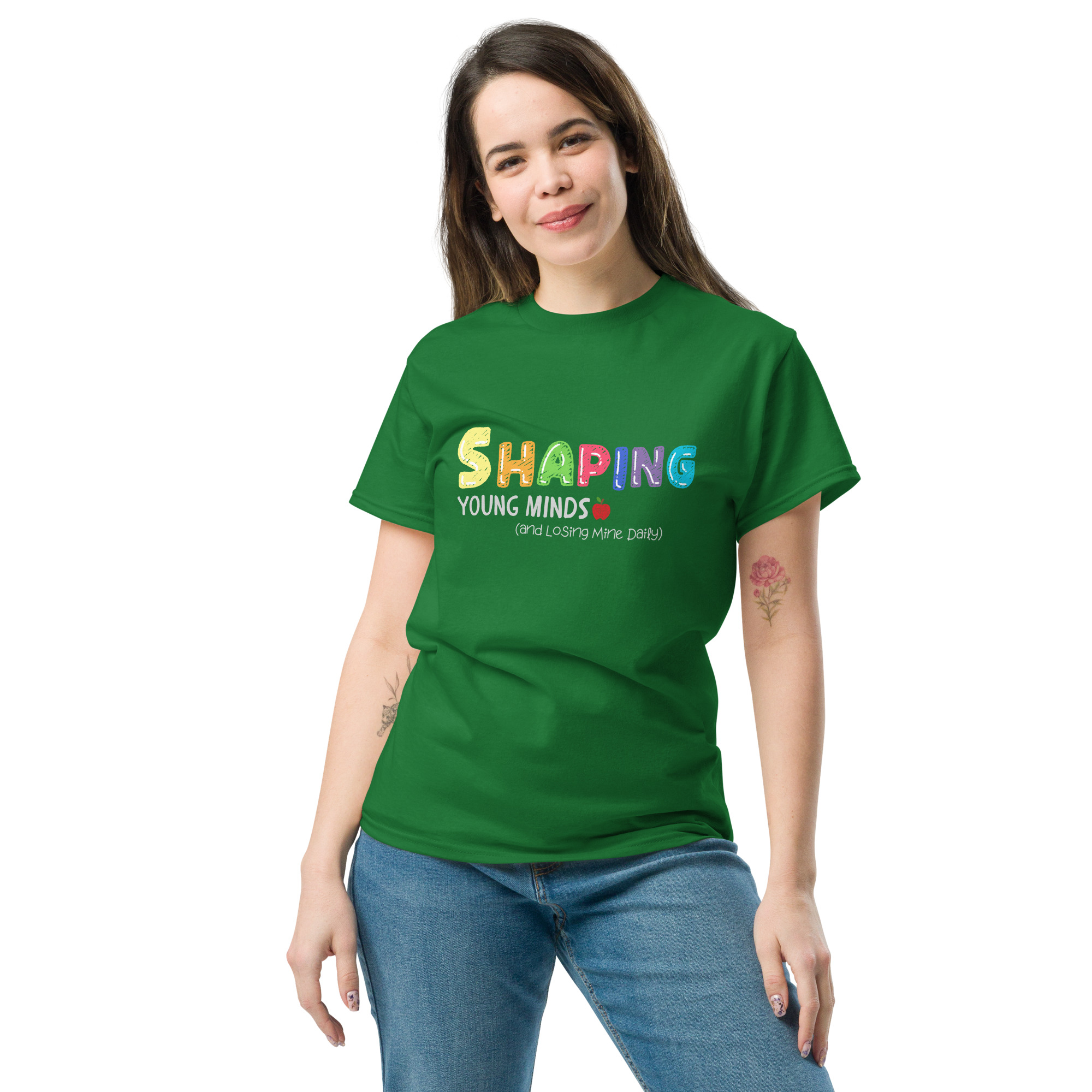 “Shaping Young Minds (and Losing Mine Daily)” by Simply Sina--Unisex classic tee - Image 6
