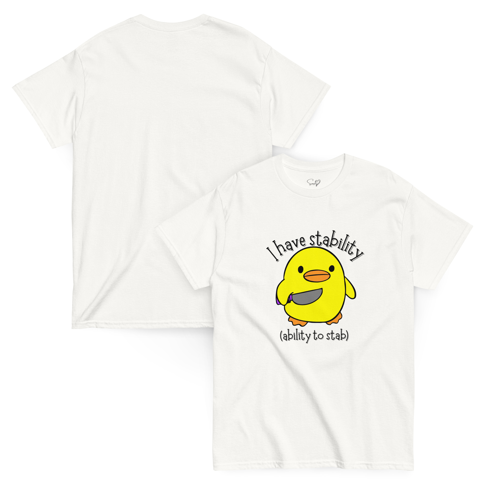 Unisex Classic Tee – I Have Stability (Ability to Stab) by Cotton Allie & Simply Sina - Image 10